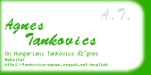 agnes tankovics business card